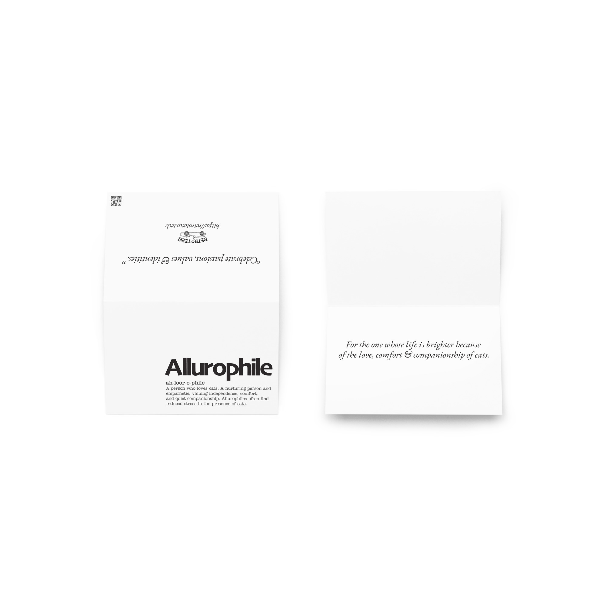 greeting-card-4x6-front-6a2b153165c4c.jpg Allurophile | A Cat Lover's Greeting Card - Image 1